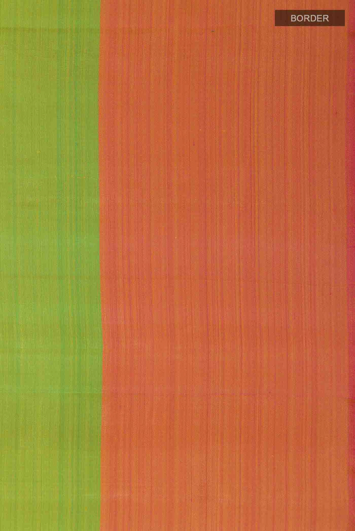 Border image of Green Kanchipuram Silk Saree with Zari Butta on the body and Zari Border