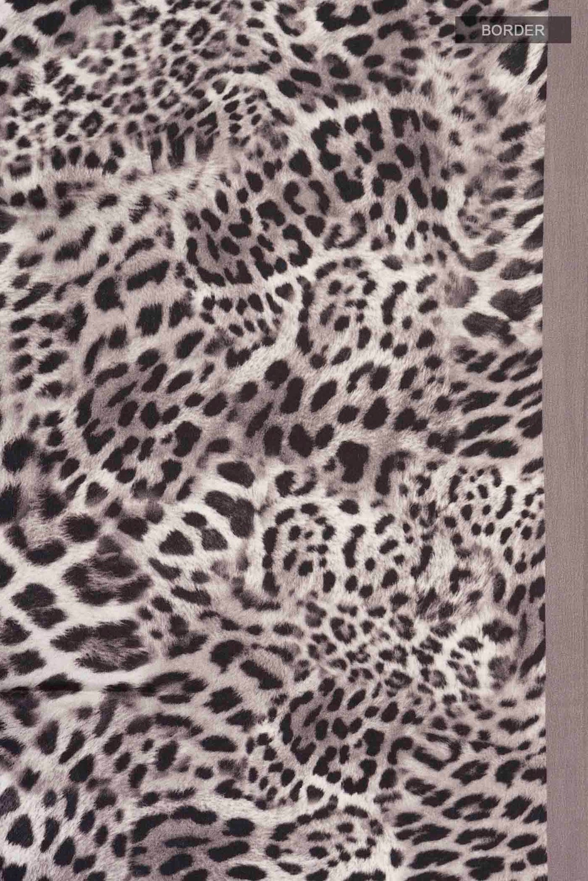 Border image of Grey Crepe Saree with Printed design on the body and Plain Border