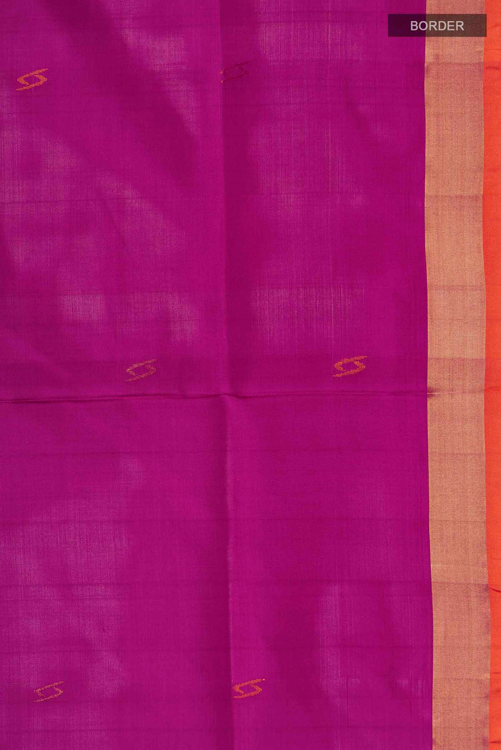 Border image of Magenta Uppada Silk Saree with Thread Butta on the body and Zari Border