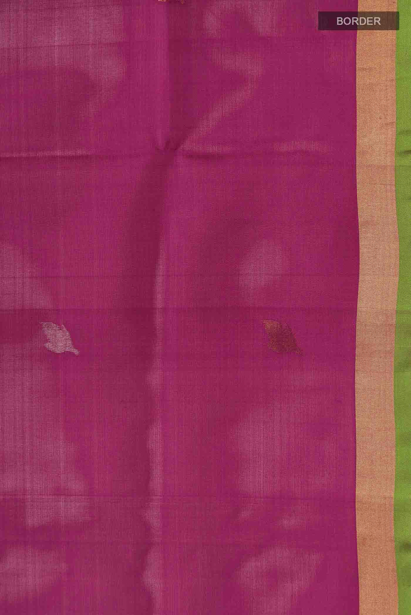 Border image of Pink Uppada Silk Saree with Zari Butta on the body and Zari Border