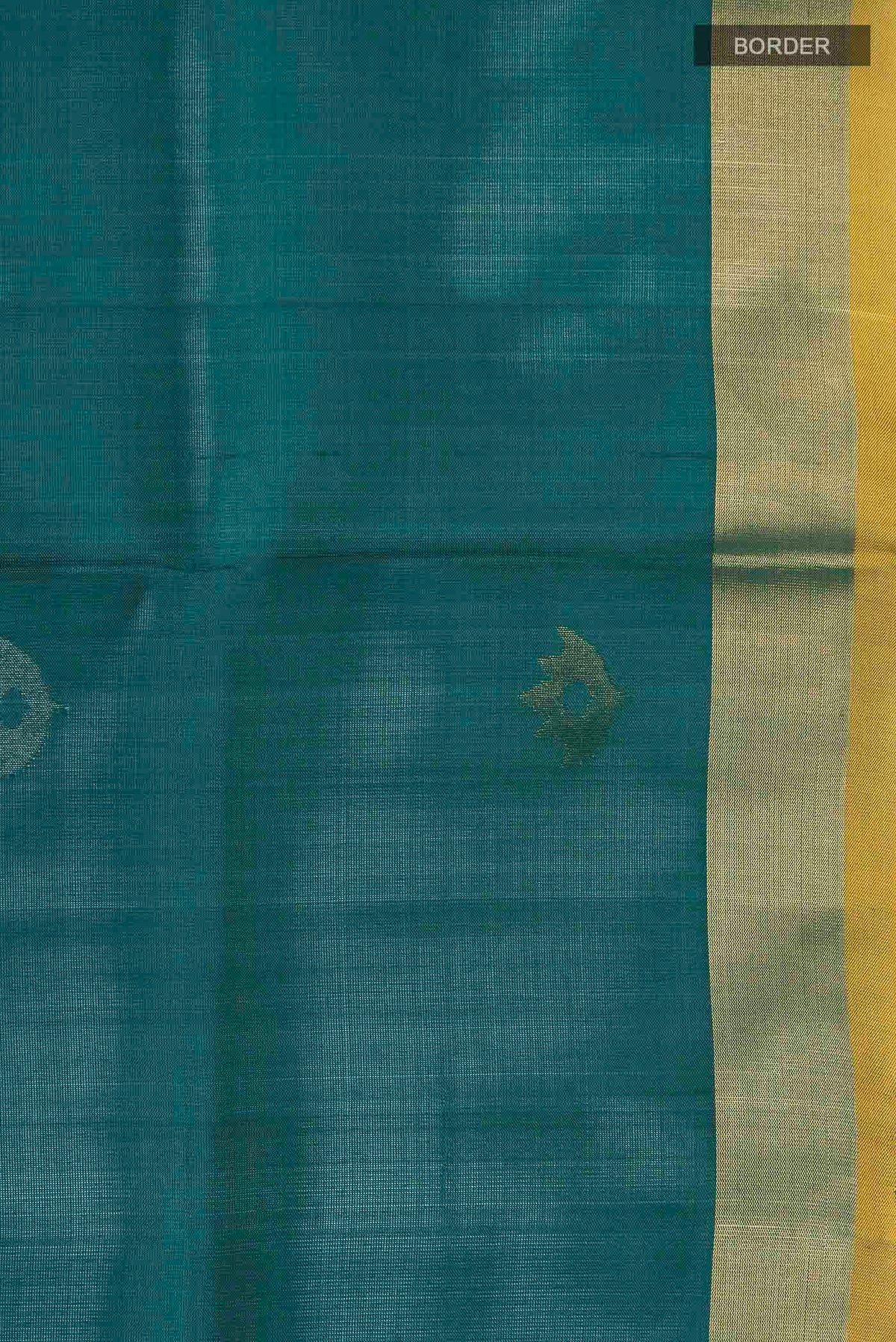 Border image of Blue Uppada Silk Saree with Zari Butta on the body and Zari Border