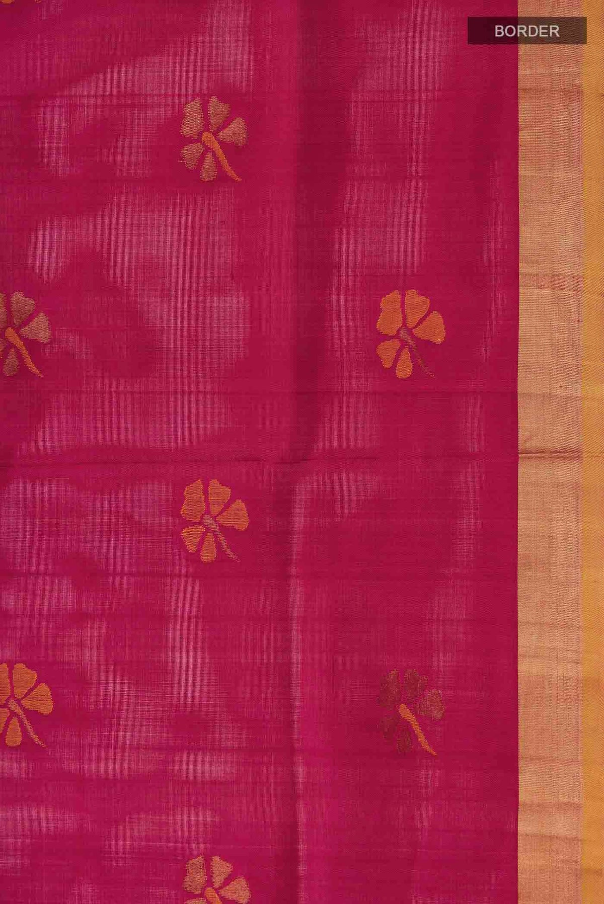 Border image of Maroon Uppada Silk Saree with Zari Butta on the body and Zari Border