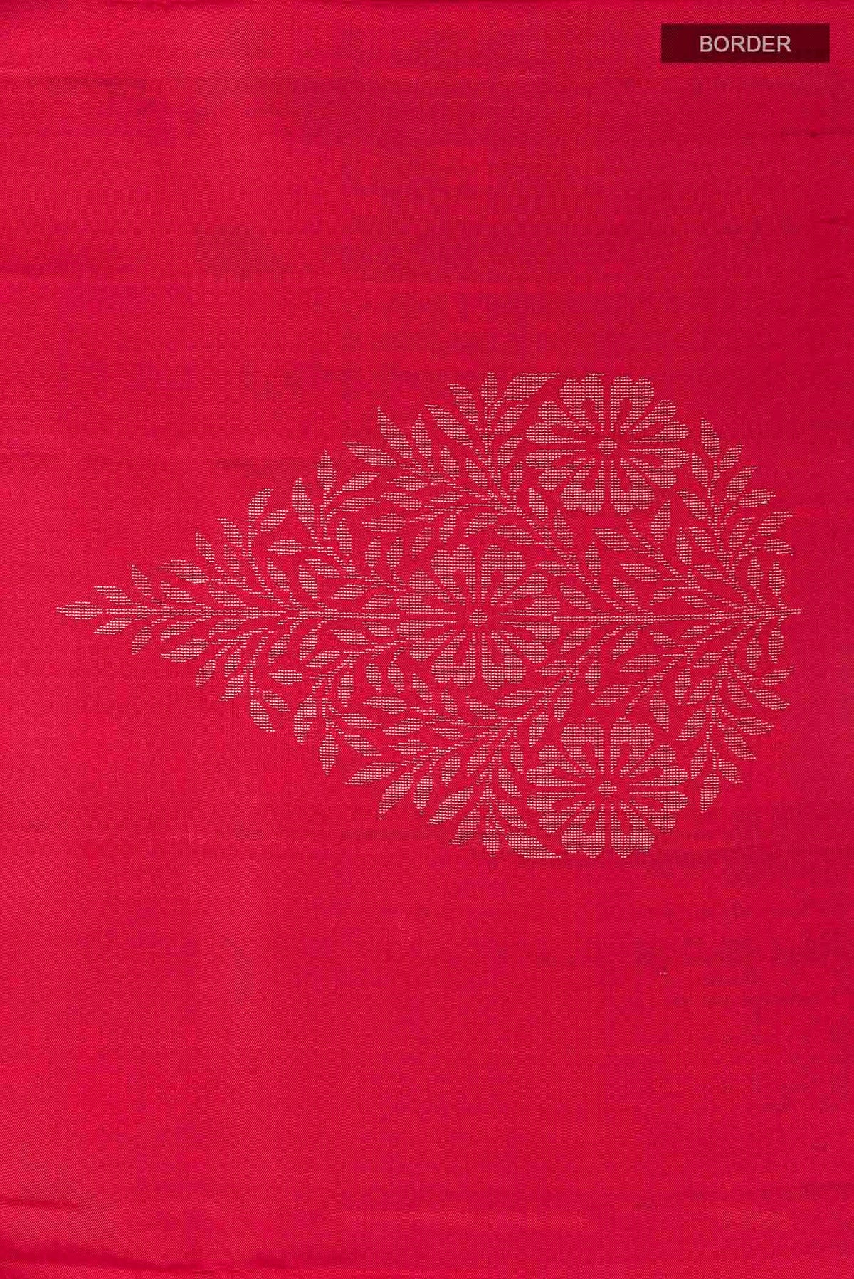 Border image of Red Soft Silk Saree with Zari Butta on the body and Zari Border