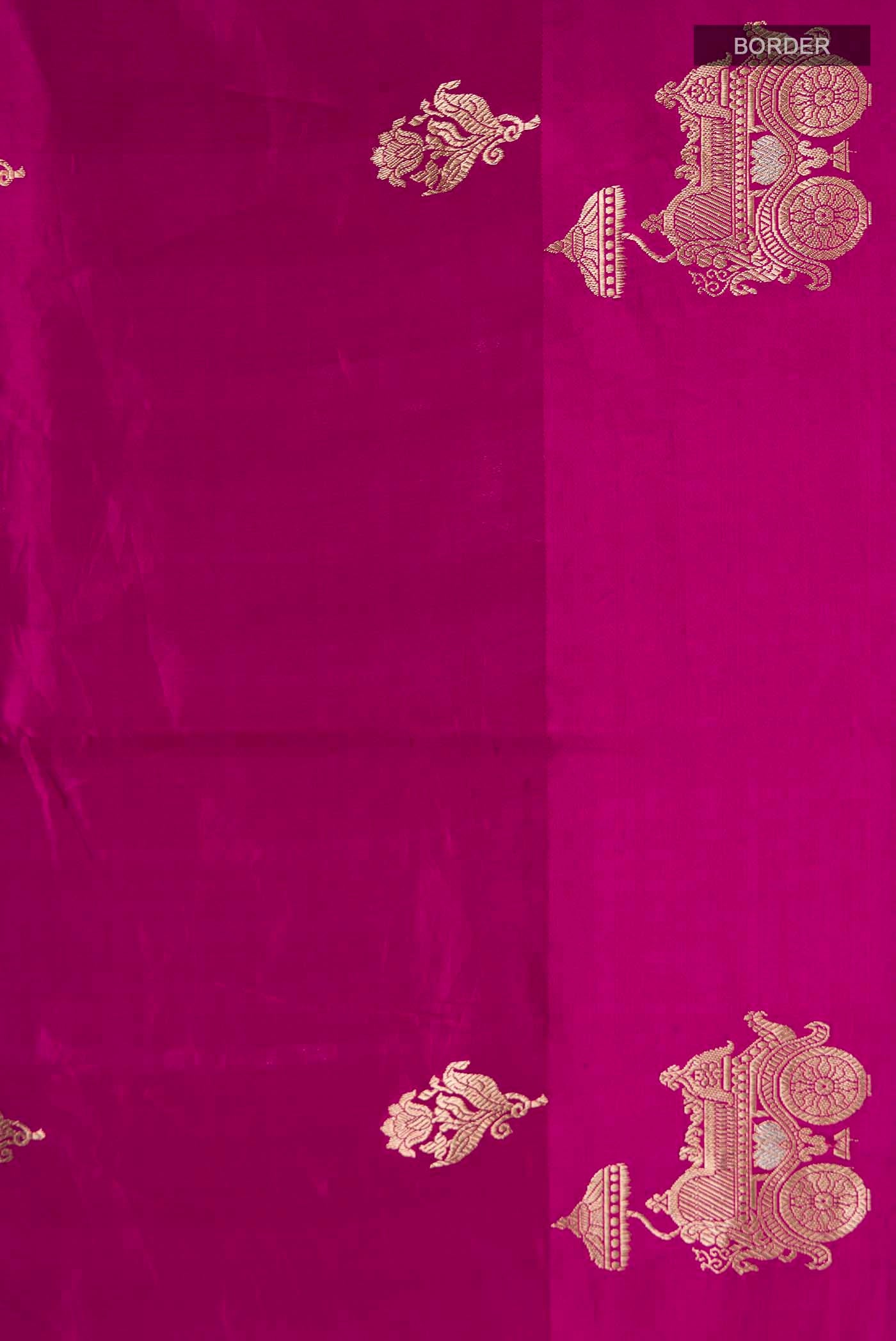 Border image of Purple Banarasi Katan Silk Saree with Zari Butta on the body and Zari Border