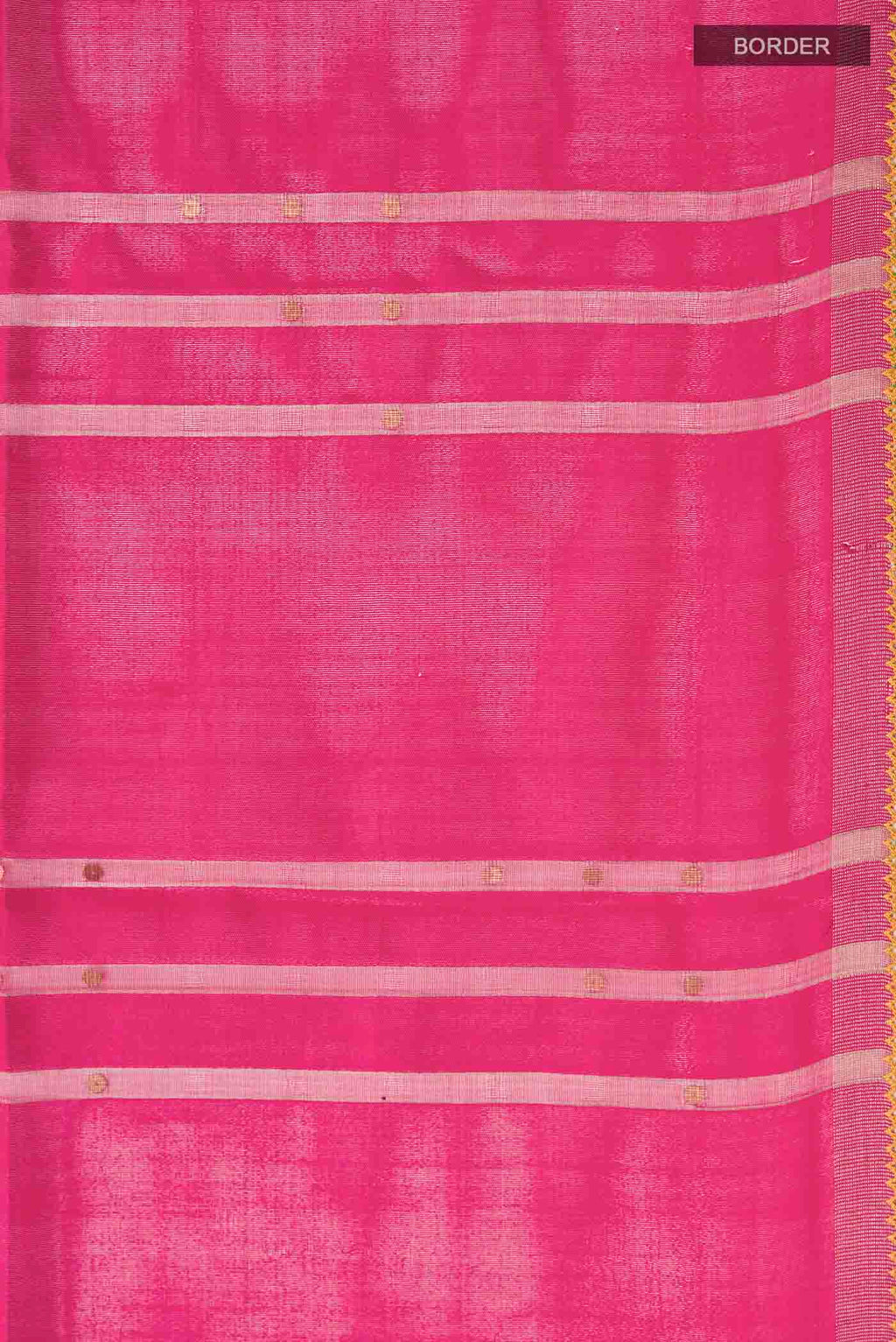 Border image of Pink Tussar Silk Saree with Stripes on the body and Embroidery Border