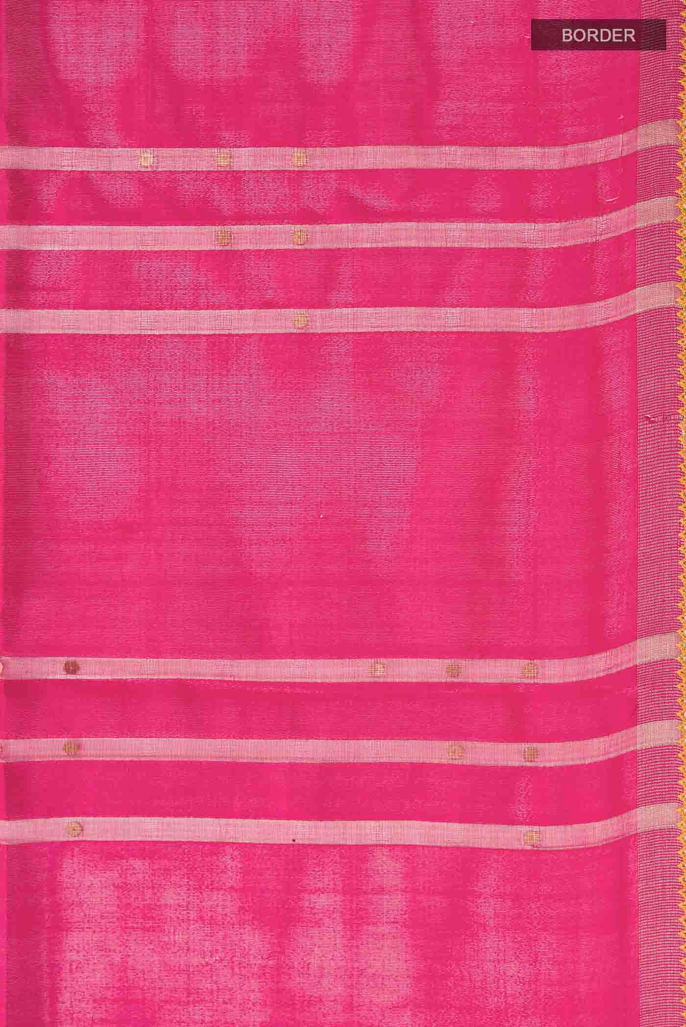 Border image of Pink Tussar Silk Saree with Stripes on the body and Embroidery Border