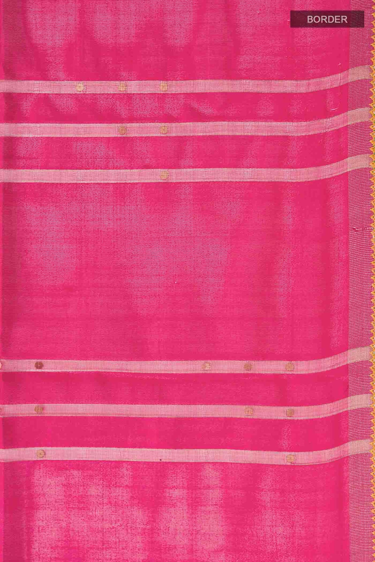 Border image of Pink Tussar Silk Saree with Stripes on the body and Embroidery Border