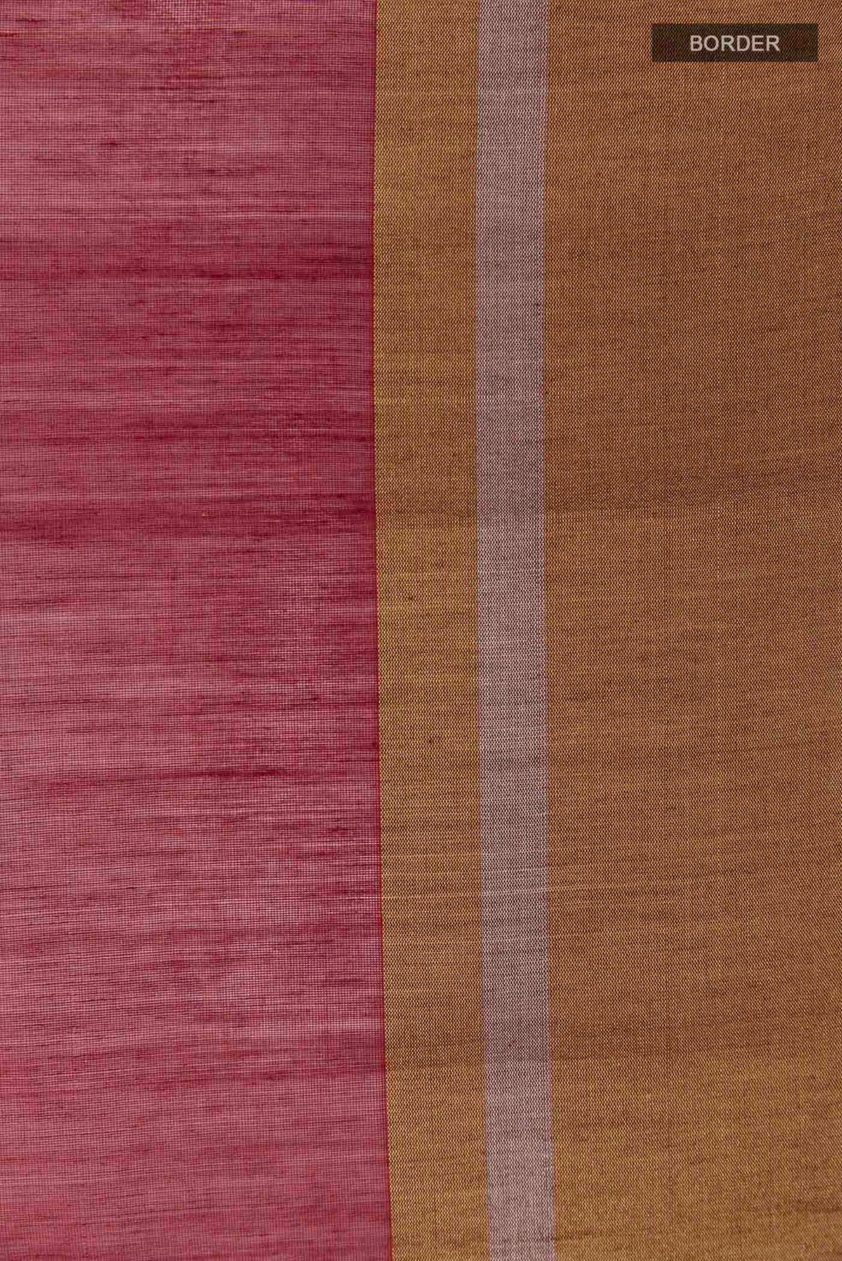 Border image of Maroon Chanderi Silk Cotton Saree with Zari Butta on the body and Zari Border