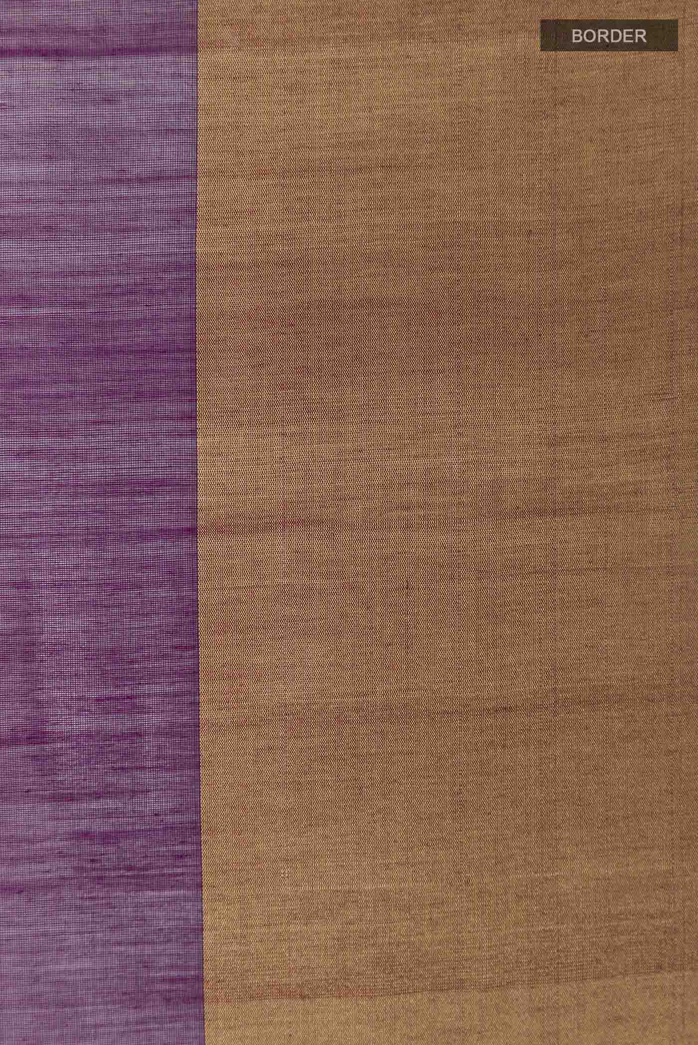 Border image of Purple Chanderi Silk Saree with Zari Butta on the body and Zari Border