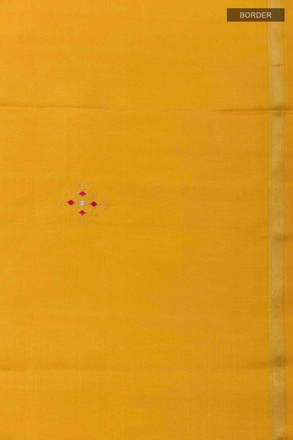 Border image of Mustard Kanchipuram Silk Saree with Zari Butta on the body and Zari Border