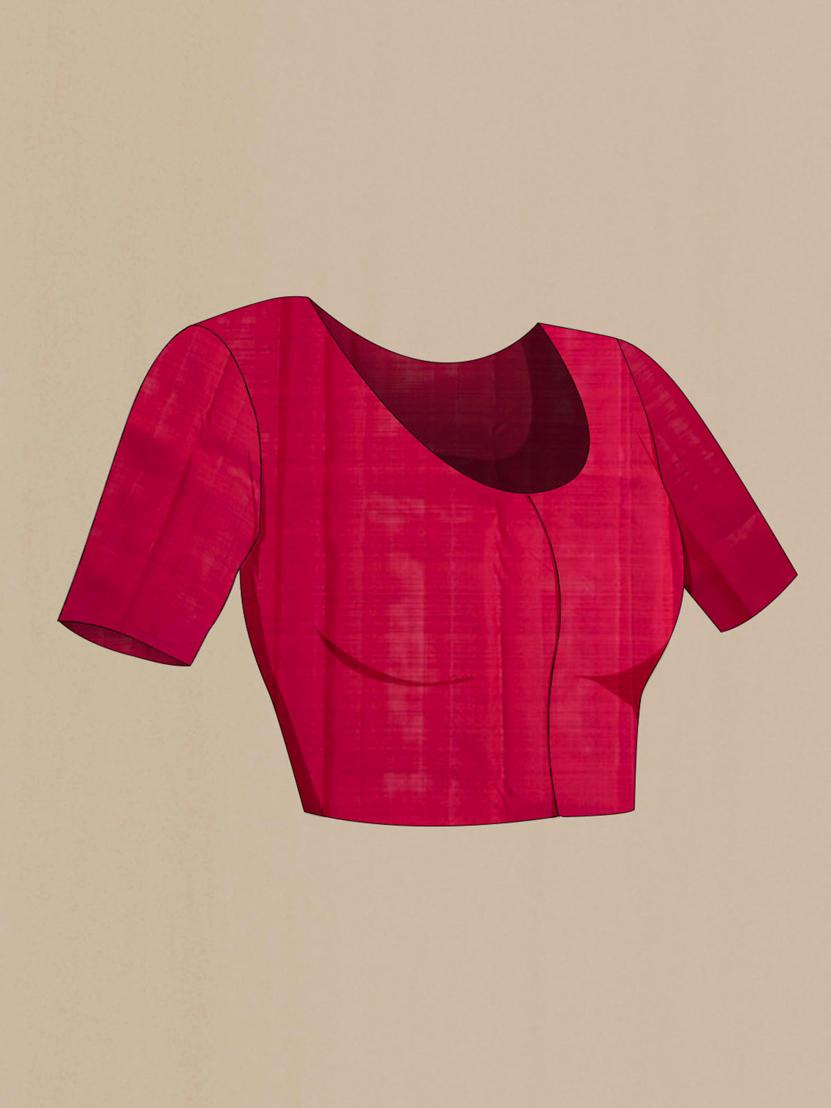 Close up image of the blouse of Maroon Kanchipuram Silk Saree with Zari Butta on the body and Zari Border