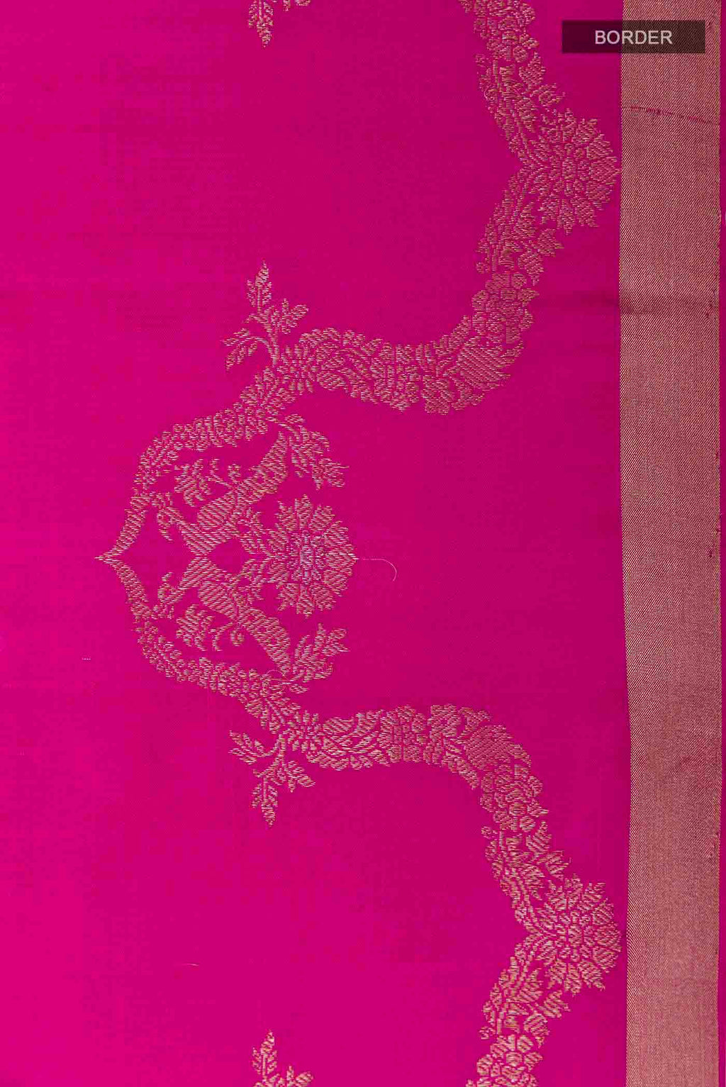 Border image of Pink Soft Silk Saree with Zari Butta on the body and Zari Border