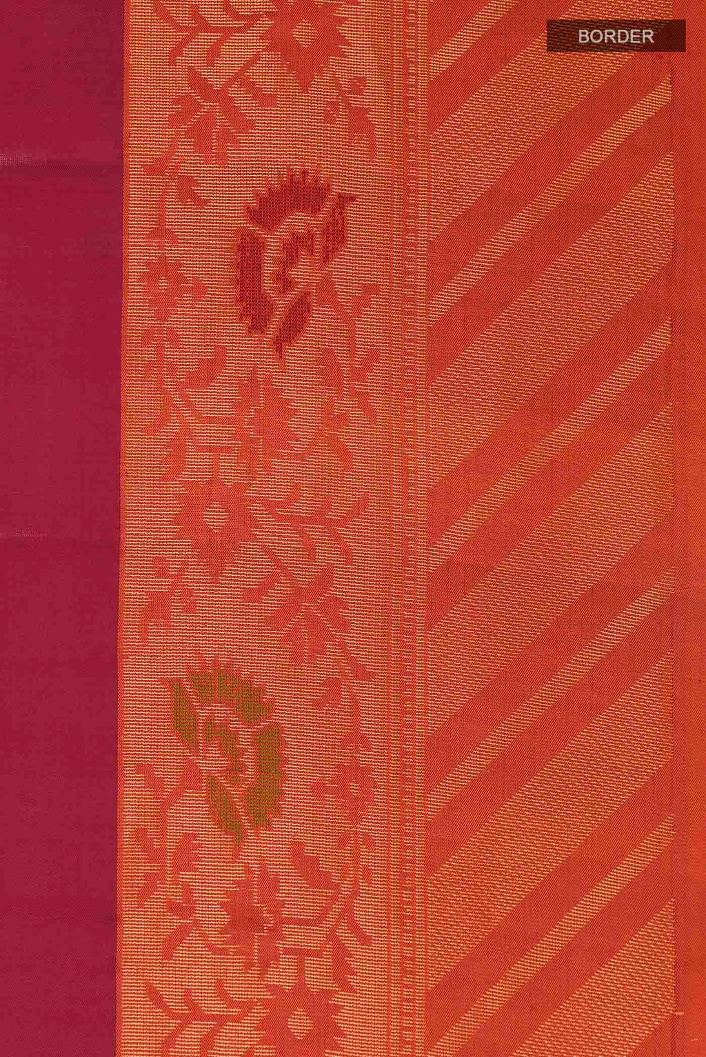 Border image of Maroon Soft Silk Saree with Zari Butta on the body and Zari Border
