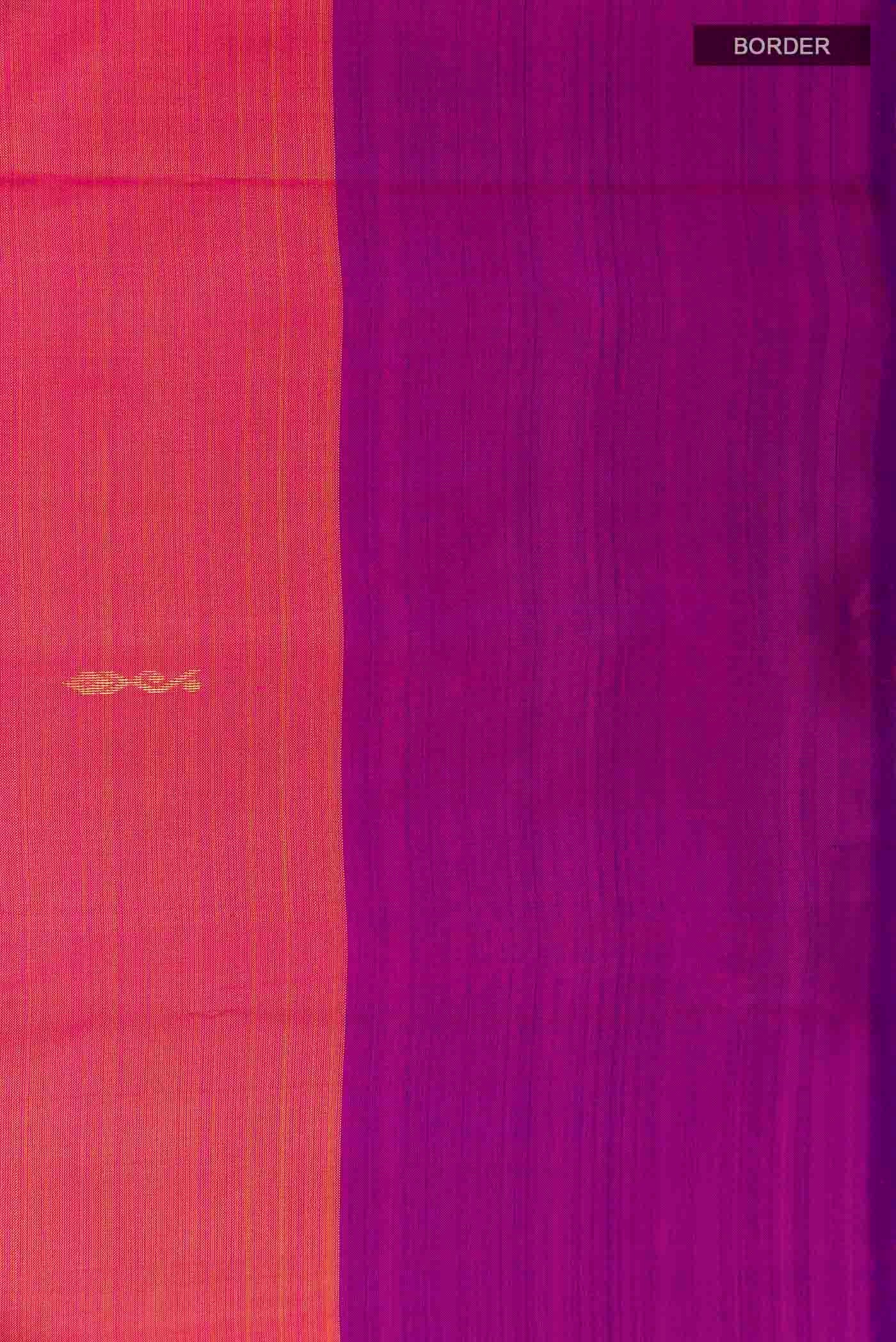 Border image of Pink Kanchipuram Silk Saree with Zari Butta on the body and Zari Border