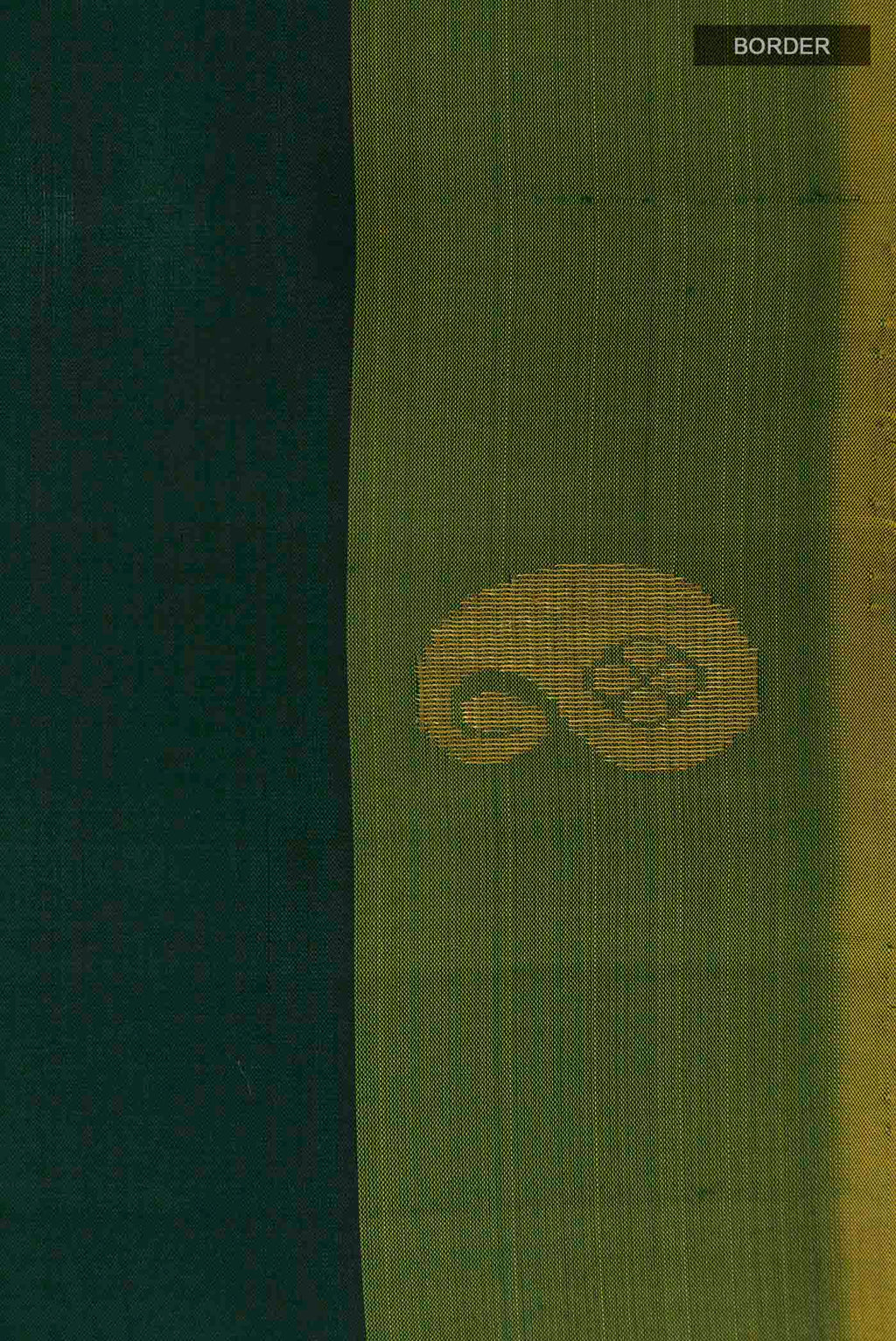 Border image of Bottle Green Kanchipuram Silk Saree with Zari Butta on the body and Zari Border