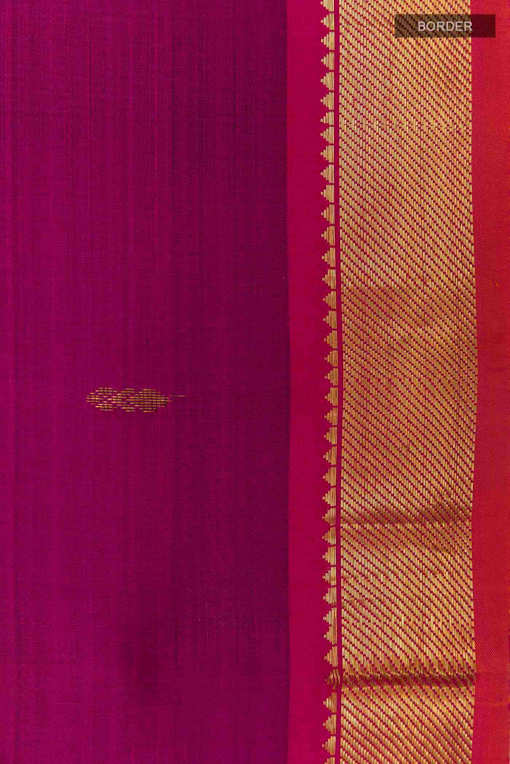 Border image of Purple Kanchipuram Silk Saree with Zari Butta on the body and Zari Border