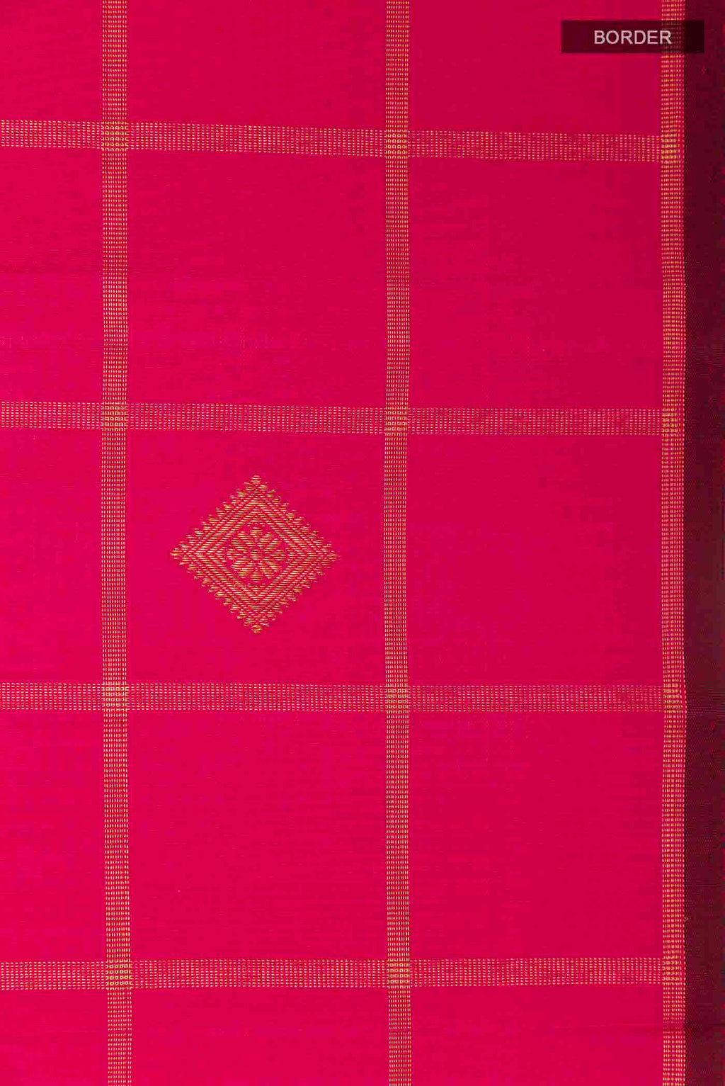 Border image of Pink Kanchipuram Silk Saree with Zari Butta on the body and Without Border