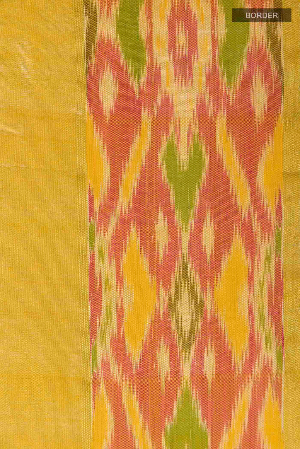 Border image of Yellow Soft Silk Saree with Plain Body and Zari Border