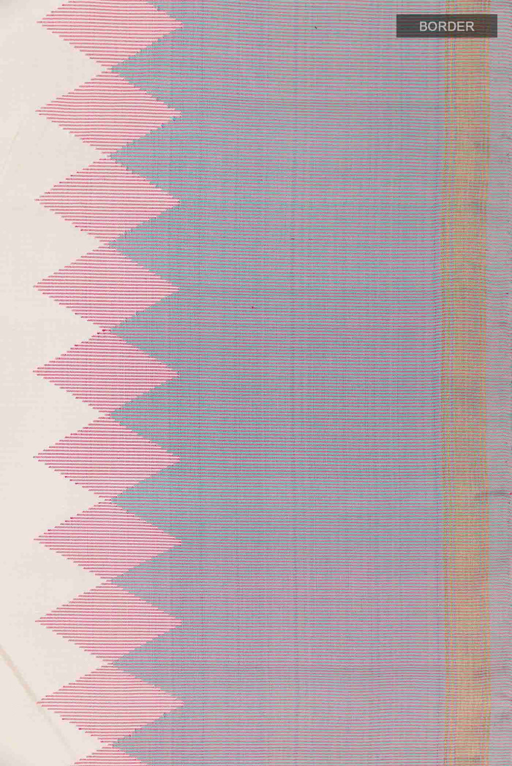 Border image of Off White Kanchipuram Silk Saree with Plain Body and Zari Border