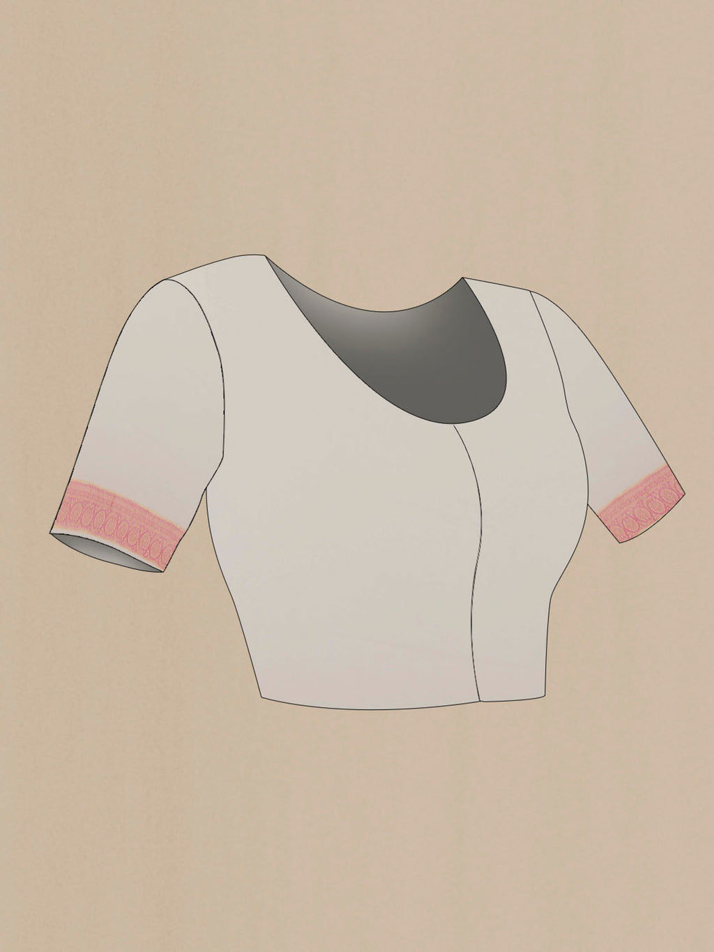 Close up image of the blouse of Multi Color Banarasi Georgette Saree with Stripes on the body and Zari Border