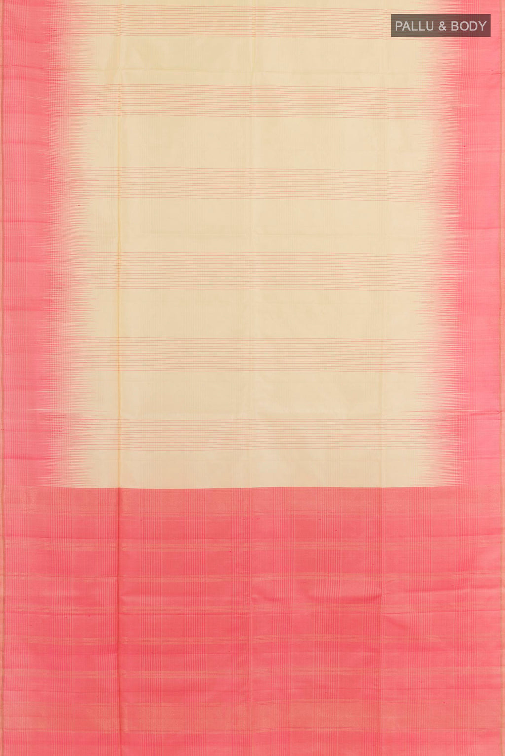 Flat view of Lemon Yellow Soft Silk Saree with Checked design on the body and Zari Border. 