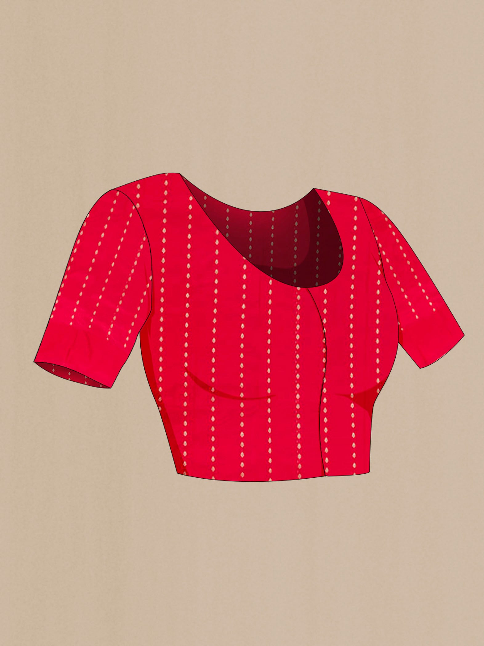 Close up image of the blouse of Mehandi Green Banarasi Katan Silk Saree with Zari Butta on the body and Zari Border. 