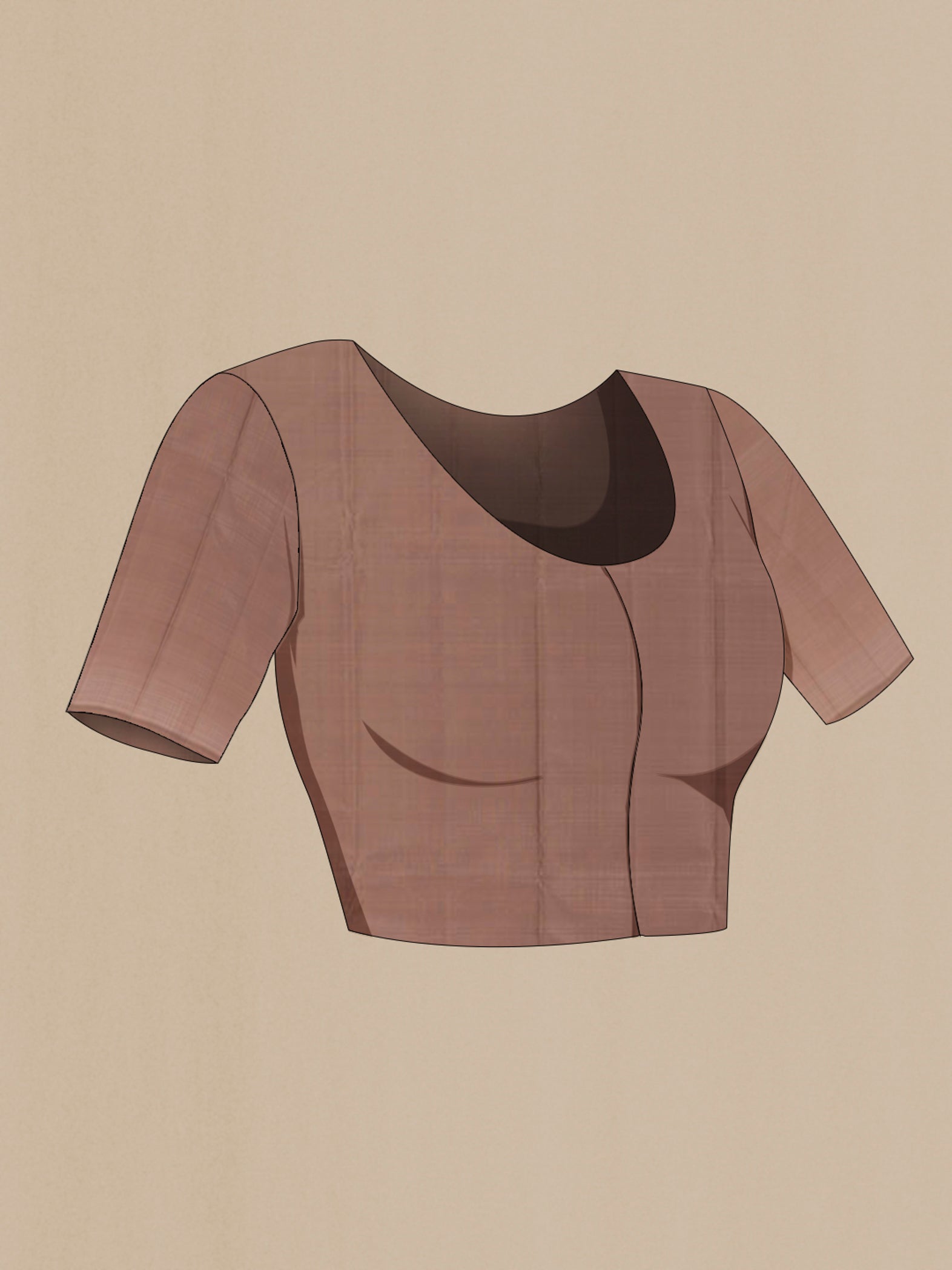 Close up image of the blouse of Maroon Kanchipuram Silk Saree with Zari Butta on the body and Zari Border. 