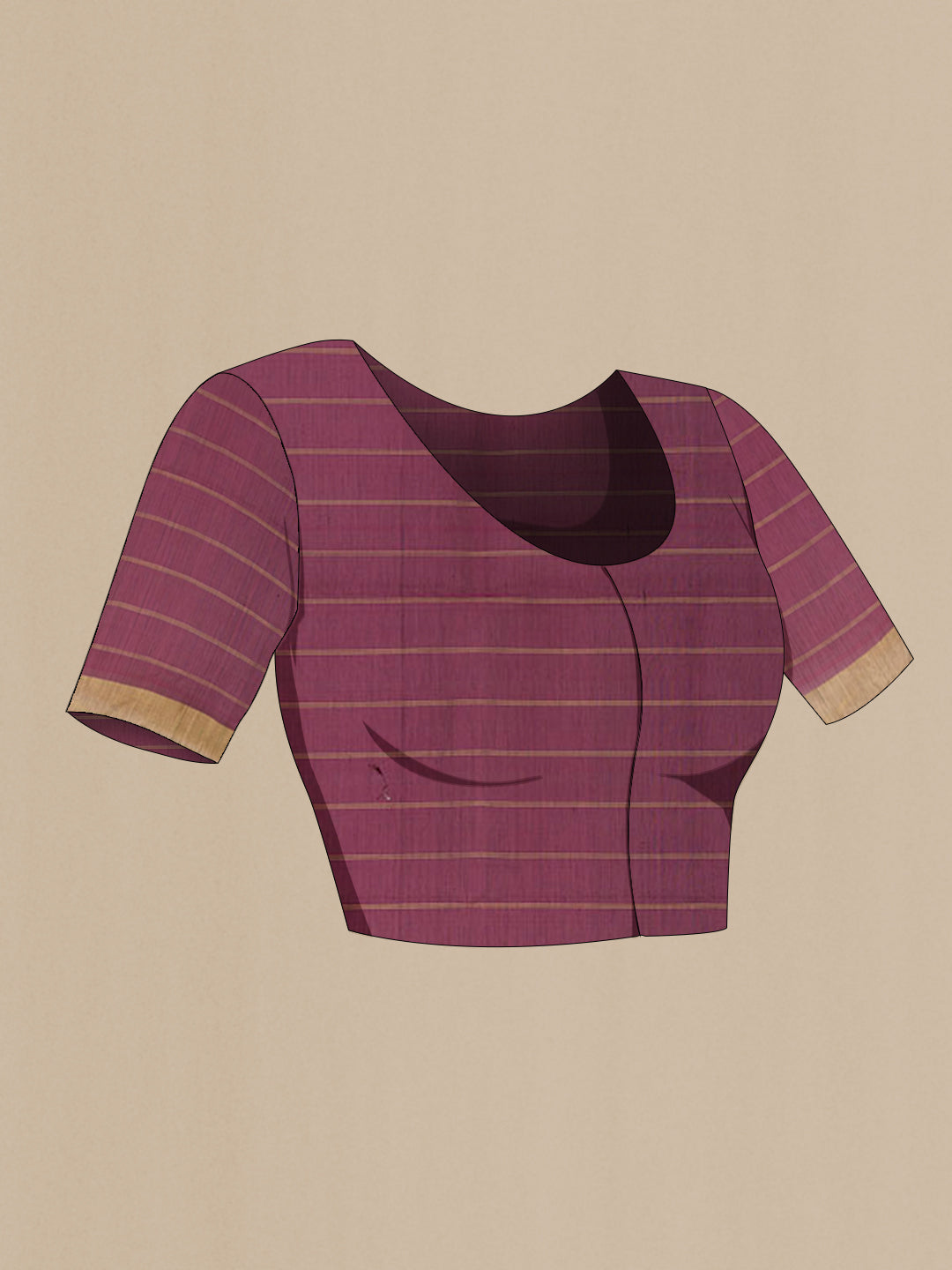 Close up image of the blouse of Bottle Green Blended Kora Cotton Saree with Zari Butta on the body and Zari Border. 