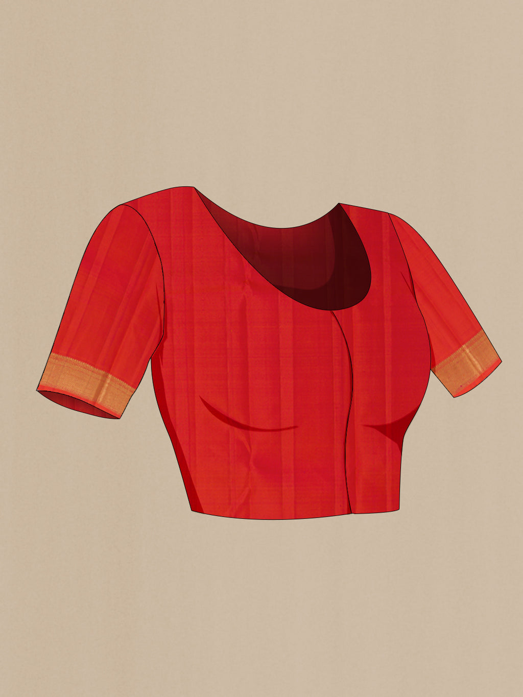 Close up image of the blouse of Pink Kanjivaram Silk Saree with Jacquard design on the body and Zari Border. 