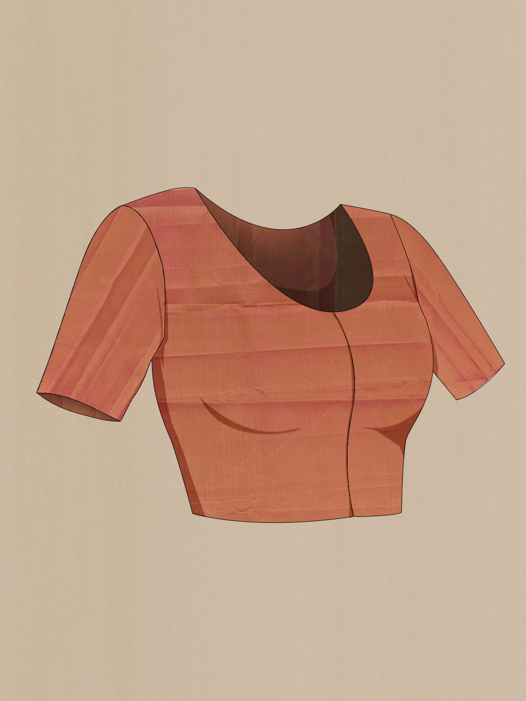 Close up image of the blouse of Golden Kanjivaram Silk Saree with Zari Brocade on the body and Zari Border. 