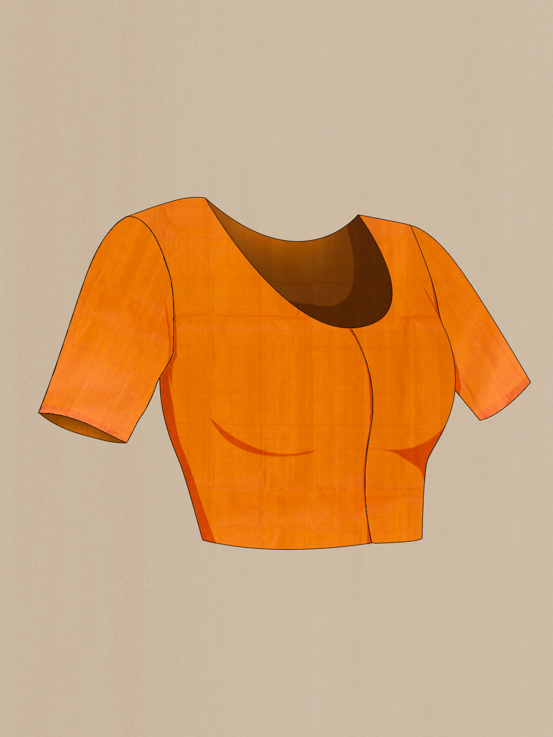 Close up image of the blouse of Black Soft Silk Saree with Zari Butta on the body and Zari Border. 