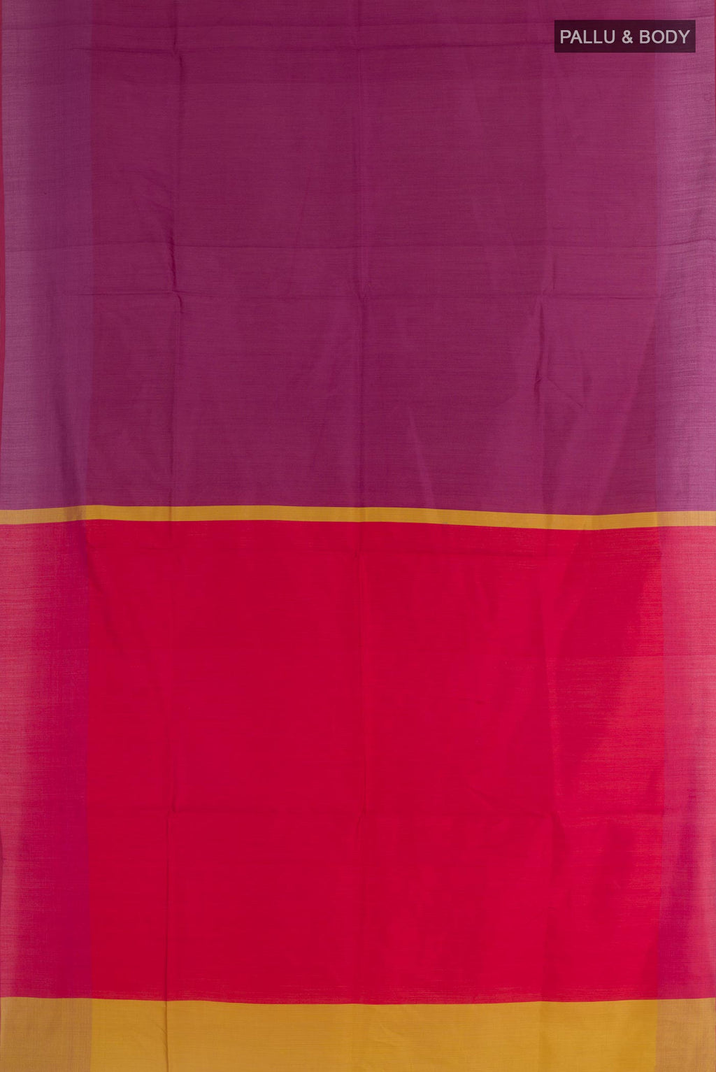 Flat view of Red Tussar Saree with Checked design on the body and Plain Border. 