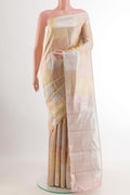 Pure Silk Pure Zari Imperial Pink Kanjivaram Saree with Zari Brocade on the body and Zari Border.  displayed on a mannequin