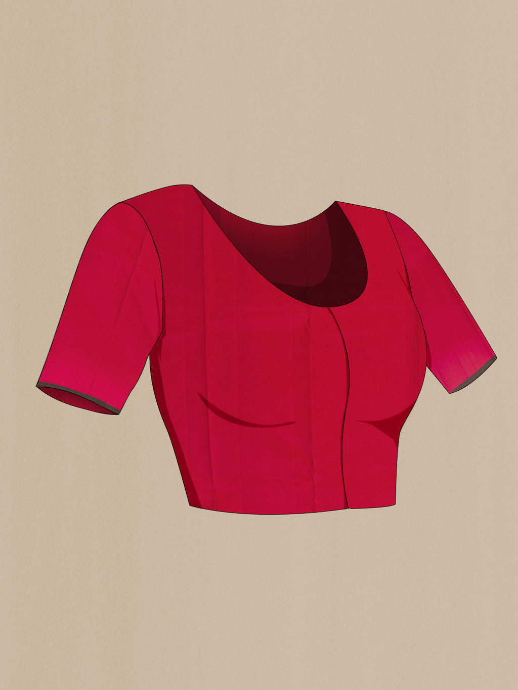 Close up image of the blouse of Pink Kanjivaram Silk Saree with Zari Butta on the body and Zari Border. 