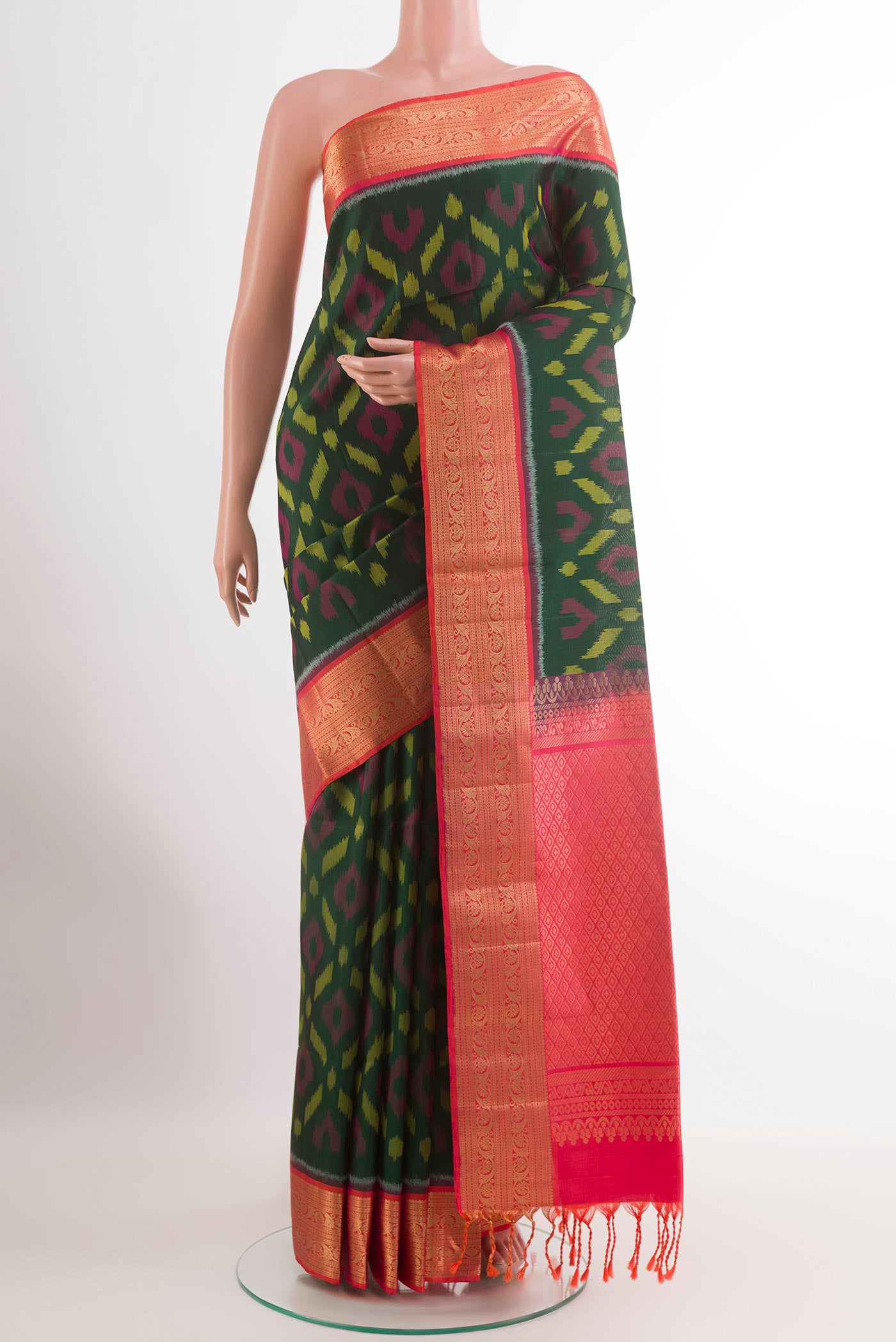 Buy Bottle Green Soft Silk Saree Online – Nalli Silk Sarees Pvt Ltd