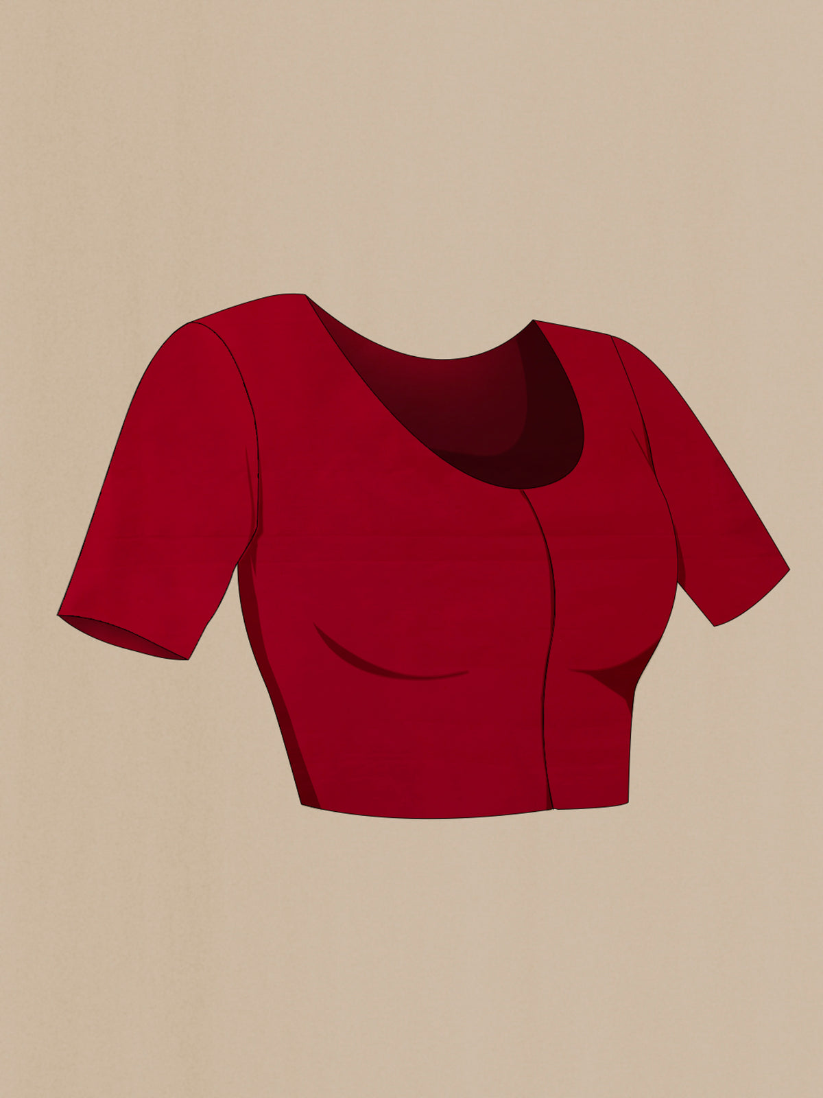 Close up image of the blouse of Pure Silk Red Banarasi Saree with Zari Butta on the body and Zari Border. 