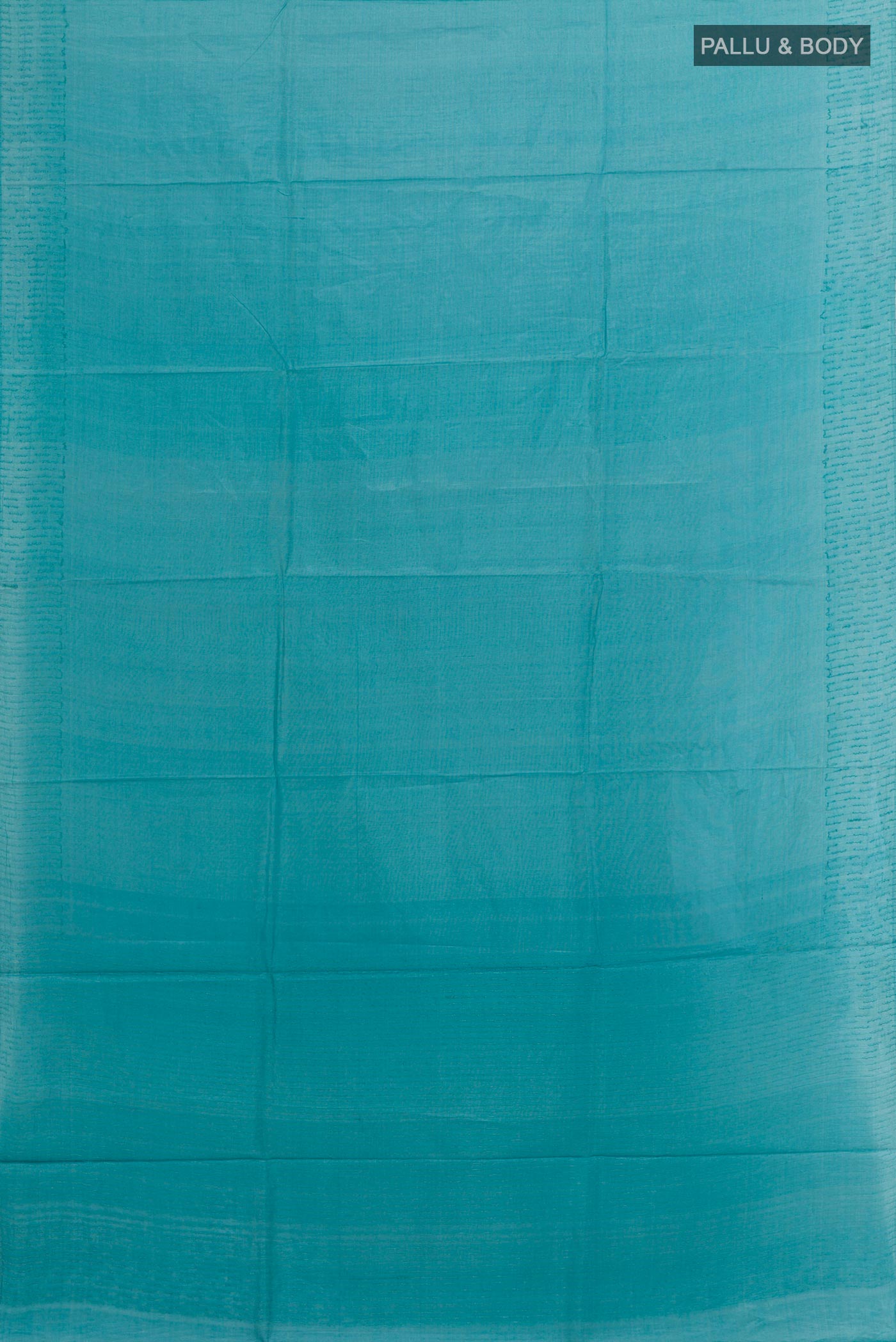 Flat view of Blue Tussar Silk Saree with Plain Body and Fancy Border. 