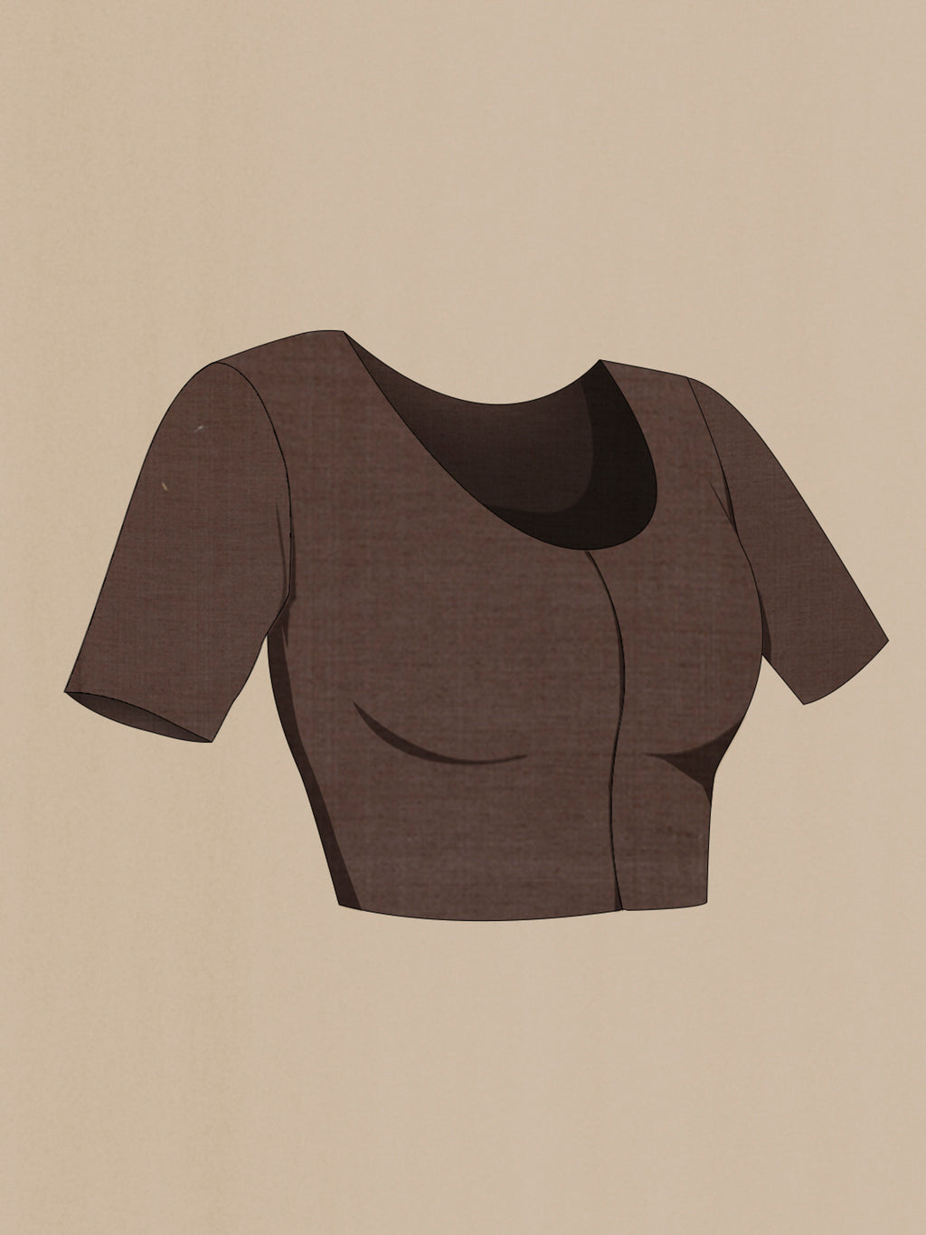 Close up image of the blouse of Mustard Tussar Silk Saree with Stripes on the body and Zari Border. 