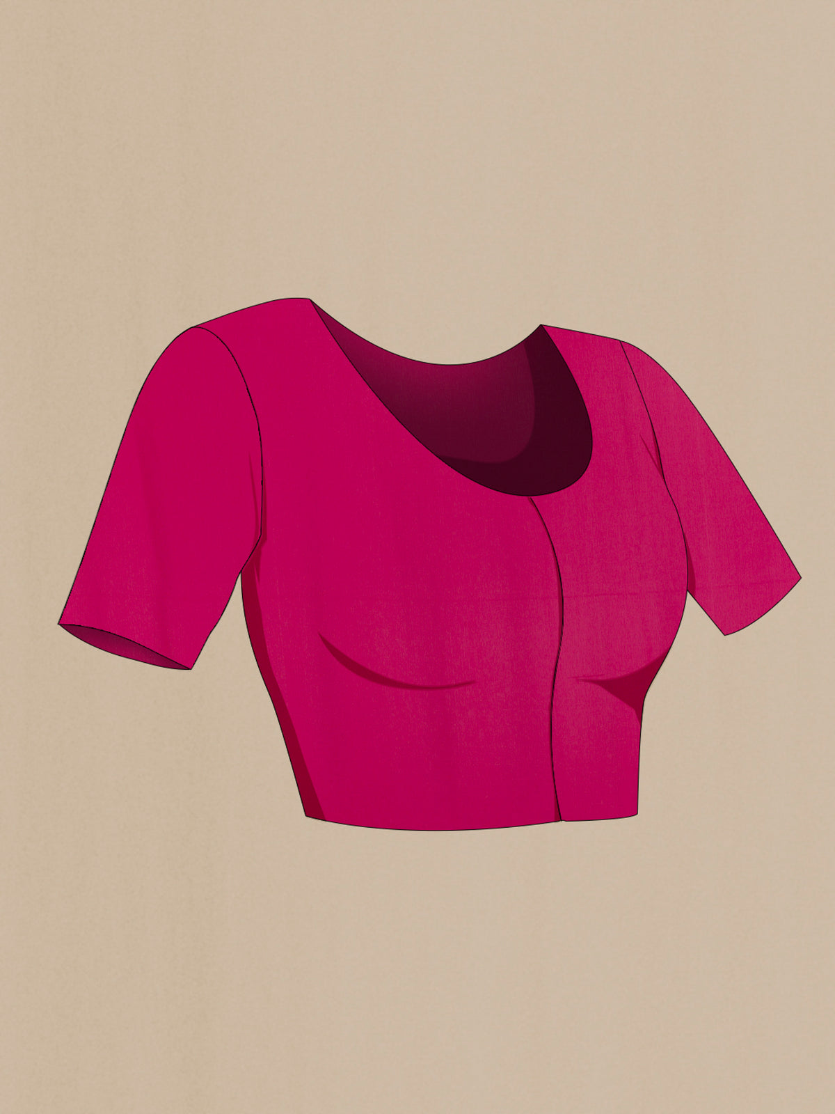 Close up image of the blouse of Pink Banarasi Georgette Saree with Zari Butta on the body and Zari Border. 
