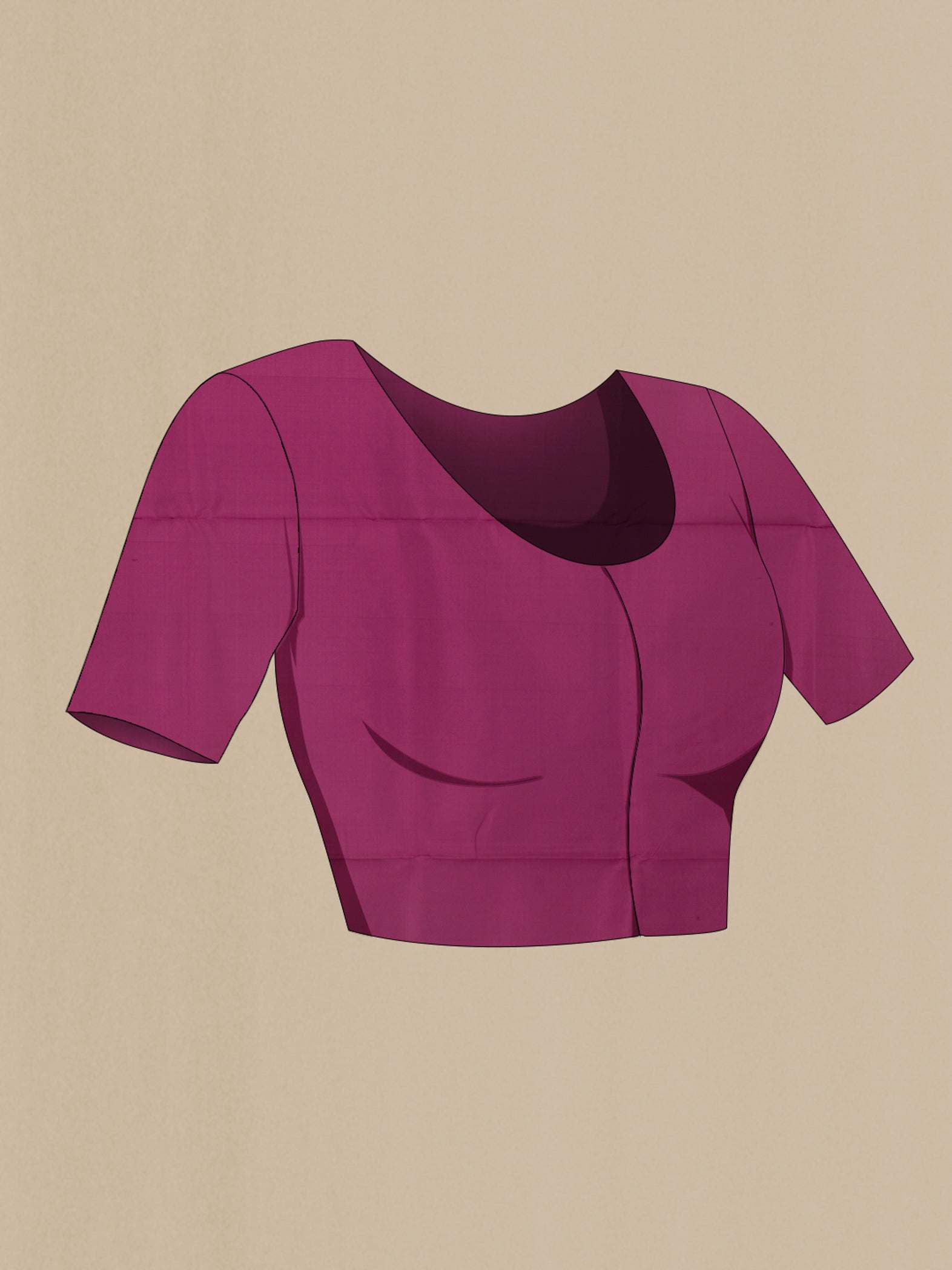 Close up image of the blouse of Pink Uppada Silk Saree with Zari Butta on the body and Zari Border. 