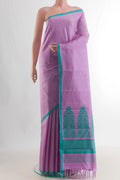 Pure Silk Lavender Kanchipuram Saree with Thread Butta on the body and Plain Border.  displayed on a mannequin