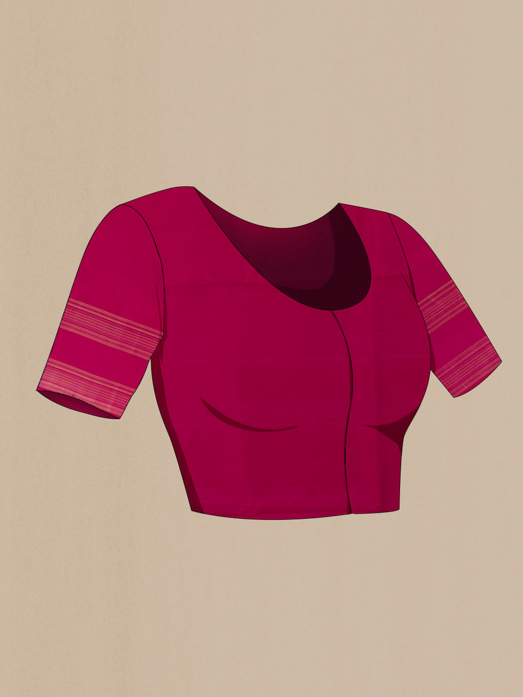 Close up image of the blouse of Pure Silk Pink Soft Saree with Zari Butta on the body and Zari Border. 