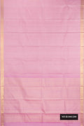 Rose pink Dual Tone Kanchipuram Silk Saree with Checked design on the body and Zari Border.  displayed on a mannequin