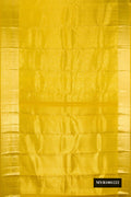 Mehandi Green Dual Tone Kanchipuram Silk Saree with Zari Brocade on the body and Zari Border.  displayed on a mannequin