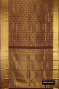 Maroon Dual Tone Kanchipuram Silk Saree with Zari Brocade on the body and Fancy Border.  displayed on a mannequin