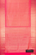 Rose pink Dual Tone Kanchipuram Silk Saree with Zari Brocade on the body and Fancy Border.  displayed on a mannequin
