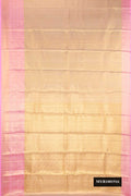 Gold Dual Tone Kanchipuram Tissue Silk Saree with Zari Brocade on the body and Zari Border.  displayed on a mannequin
