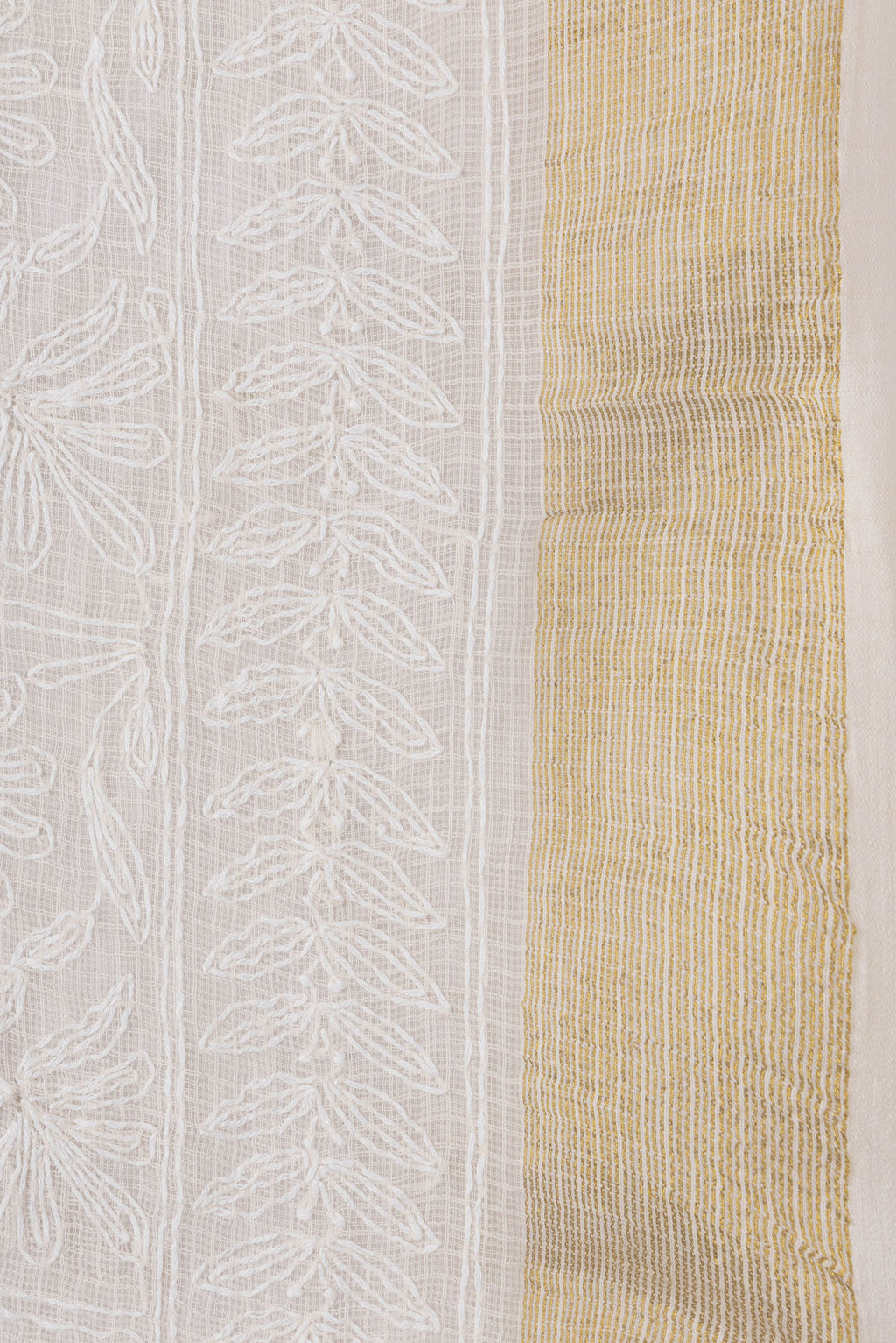 Border image of Beige Dual Tone Kota Silk Saree with Embroidery on the body and Zari Border. 