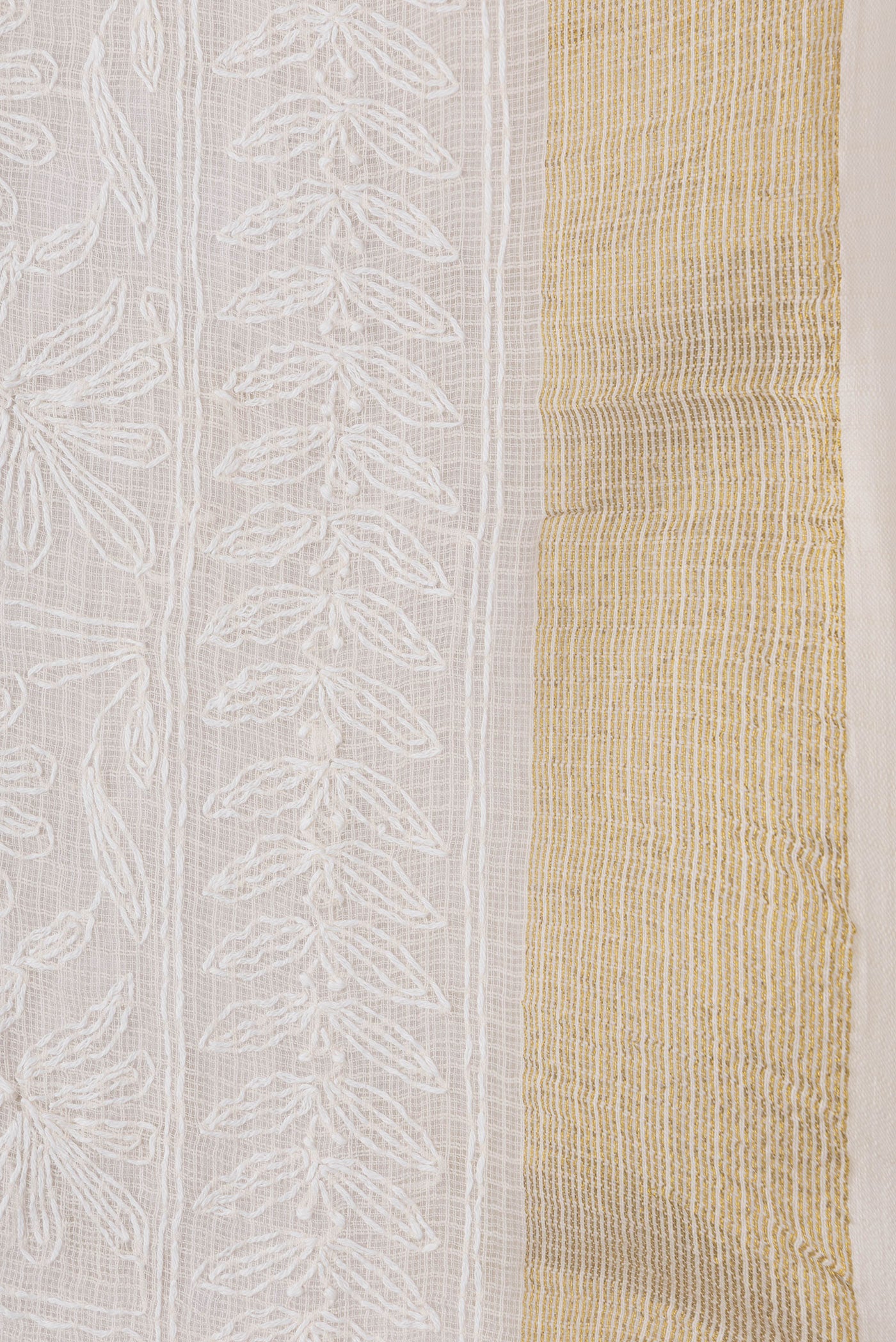 Border image of Beige Dual Tone Kota Silk Saree with Embroidery on the body and Zari Border. 