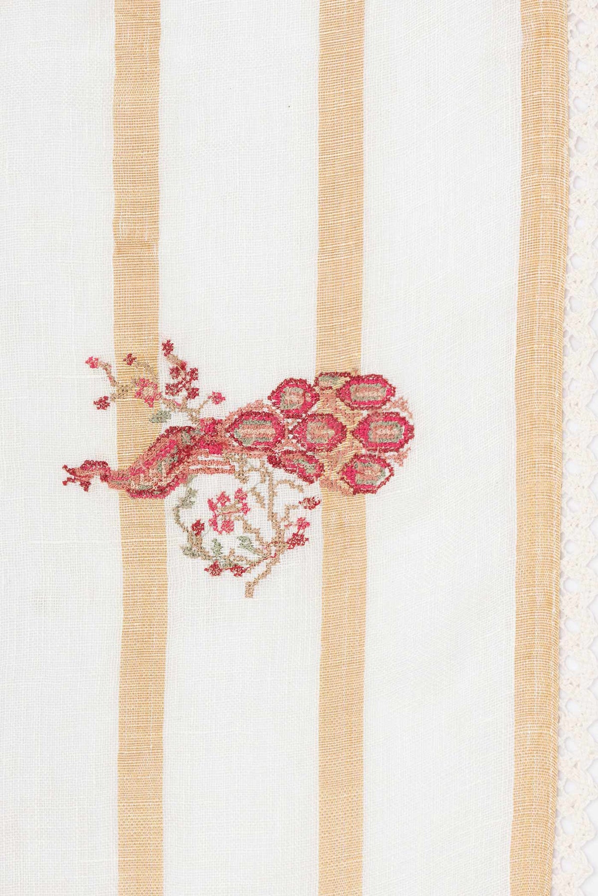 Border image of Beige Dual Tone Linen Saree with Embroidery on the body and Embroidery Border